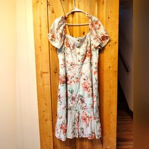 Blue Floral Dress NWOT